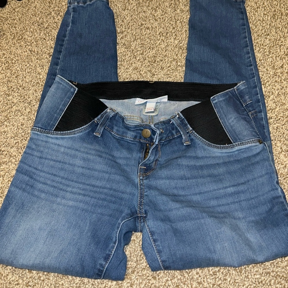 Indigo blue maternity jeans